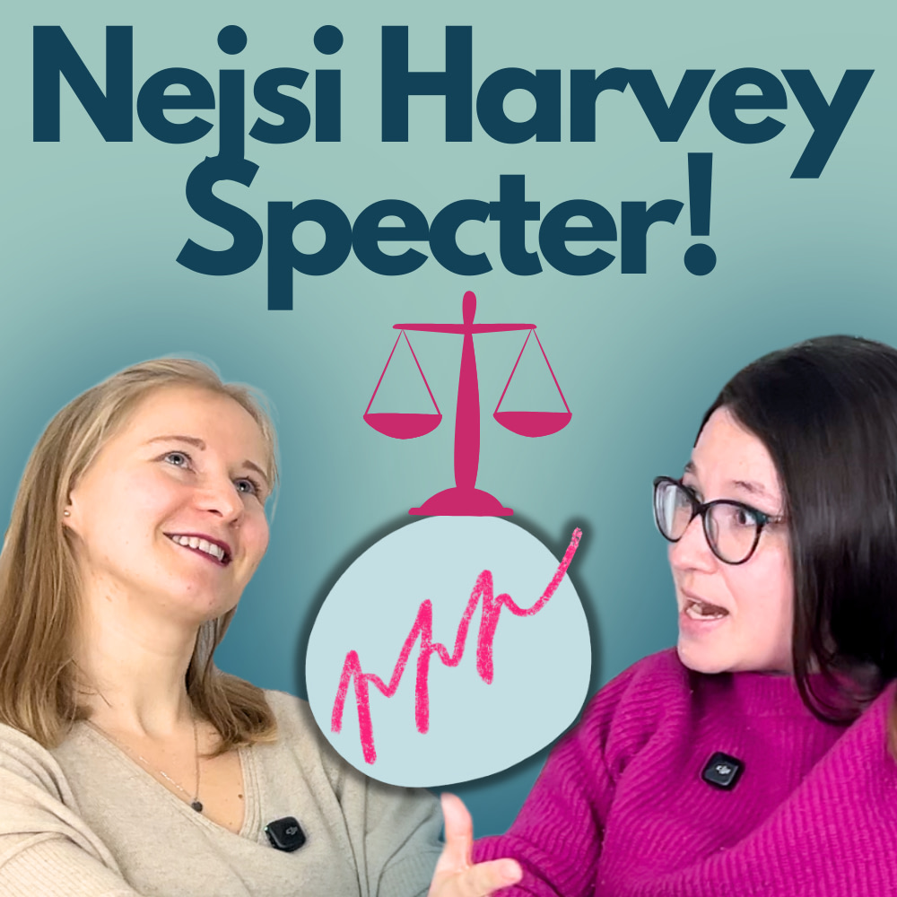 Kateřina Benáčková a Eva Šupej Kostolanská v Přiměřeně perfektním podcastu "Nejsi Harvey Specter!"